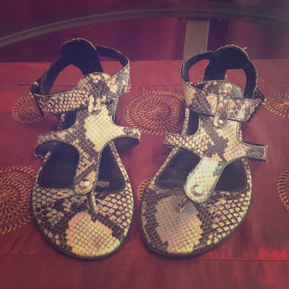 Elegant Snakeskin Grecian Sandals